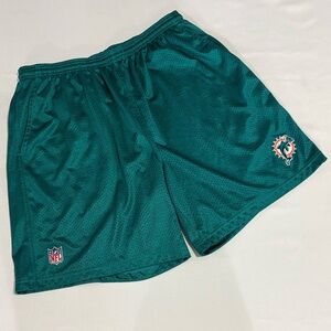 Vintage 2000s Reebok x Miami Dolphins Mesh Shorts Aqua Green NFL Drawstring XL